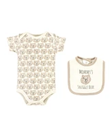 Hudson Baby Boys Cotton Sleep and Play, Bodysuit Bandana Bib Set