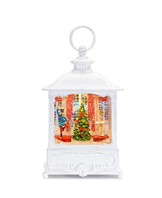 Slickblue Led Snow Globe Lantern With Nutcracker Scene 10"h