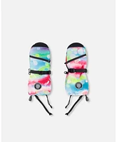 Deux par Deux Girl Technical Mittens Printed Multicolor Bubbles - Toddler|Child