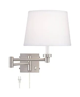 360 Lighting Vero Modern Swing Arm Wall Lamp with Usb Charging Port Brushed Nickel Plug