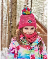 Deux par Girl Knit Hat Pink And Multicolor - Toddler|Child