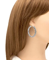 Devata 35mm Bali Filigree Hoop Earrings in Sterling Silver