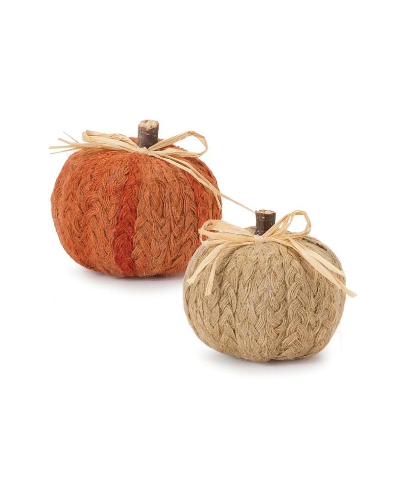 Slickblue Braided Fabric Pumpkin (Set of 2)