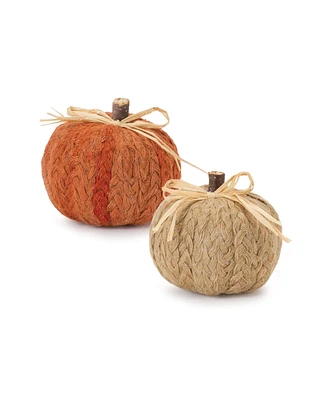 Slickblue Braided Fabric Pumpkin (Set of 2)