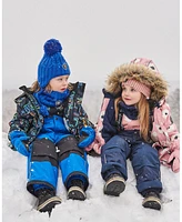 Deux par Deux Big Boys Two Piece Snowsuit Royal Blue Printed Dinos