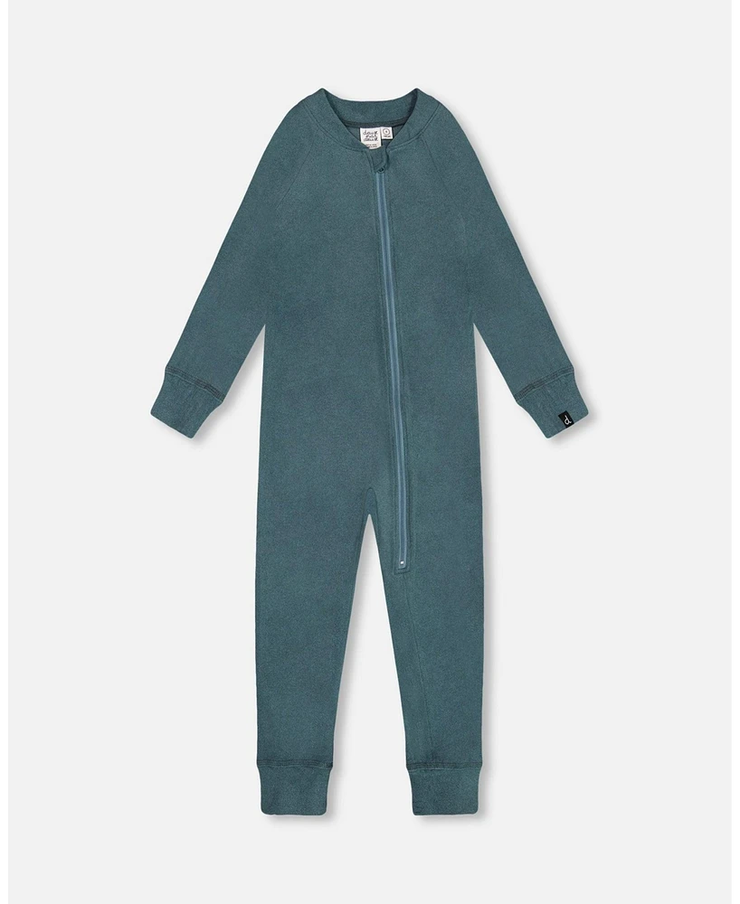 Deux par Toddler Boys One Piece Thermal Underwear Pine Green - Toddler|Child