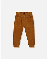 Deux par Toddler Boys Stretch Corduroy Jogger Pants Caramel Brown - Toddler|Child