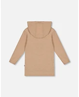 Deux par Toddler Girls Hooded Rib Tunic Beige - Toddler|Child