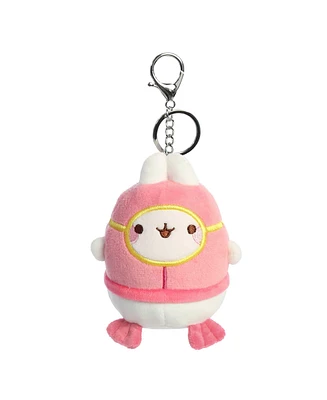 Aurora Mini Scuba Molang Keychain Playful Plush Toy Pink 4"