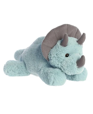 Aurora Medium Triceratops Flopsie Adorable Plush Toy Blue 12"