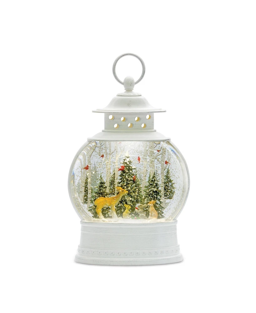 Slickblue Led Snow Globe Ball With Woodland Deer Scene 11.5"h