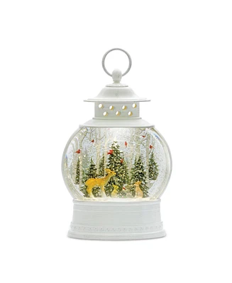 Slickblue Led Snow Globe Ball With Woodland Deer Scene 11.5"h