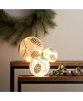 Slickblue Led Frosted Gold Pinecone Orb Set - 3 Pack