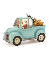 Slickblue Led Snow Globe Truck With Santa And Dogs 8.75"h