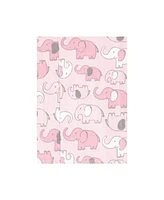 Hudson Baby Infant Girl Cotton Flannel Burp Cloths, Girl New Elephant 7-Pack, One Size