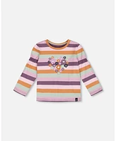 Deux par Big Girls Printed T-Shirt Multicolor Stripe