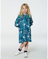 Deux par Toddler Girls Puffy Long Sleeve Viscose Dress Turquoise Printed Fairy Unicorn - Toddler|Child