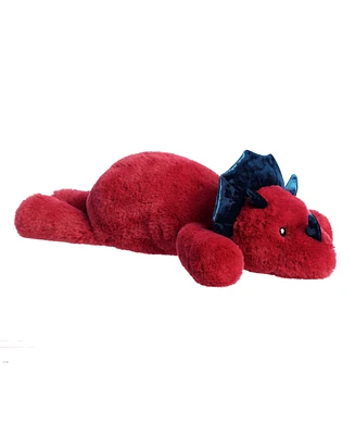 Aurora Large Triceratops Snoozles Laid-back Plush Toy Red 18"