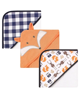 Hudson Baby Infant Boy Cotton Rich Hooded Towels, Fox, One Size