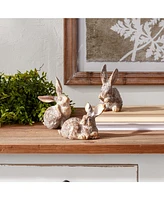 Slickblue Set of 3 Garden Rabbit Figurines Decorative Outdoor Statues