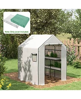 Outsunny 2 Greenhouse 01-0472 Replacement Covers, 55x56.25", Green & White