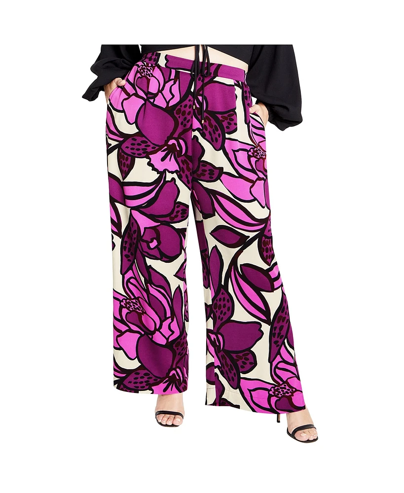 City Chic Women's Fiesta Print Pant