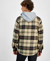 Sun + Stone Men's Lars Hooded Plaid Shirt, Created for Macy's