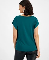 I.n.c. International Concepts Women's Satin-Front Top, Created for Macy's