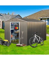 Mondawe 8x10ft Outdoor Metal Storage Shed Grey