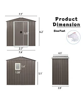 Mondawe 8ft x 4ft Outdoor Metal Storage Shed With window