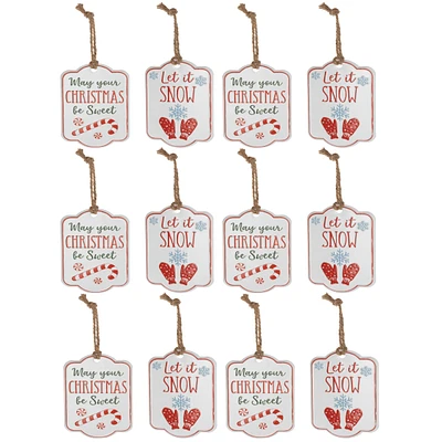 Slickblue Holiday Sentiment Tag Ornament (Set of 12)