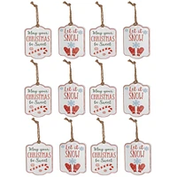 Slickblue Holiday Sentiment Tag Ornament (Set of 12)