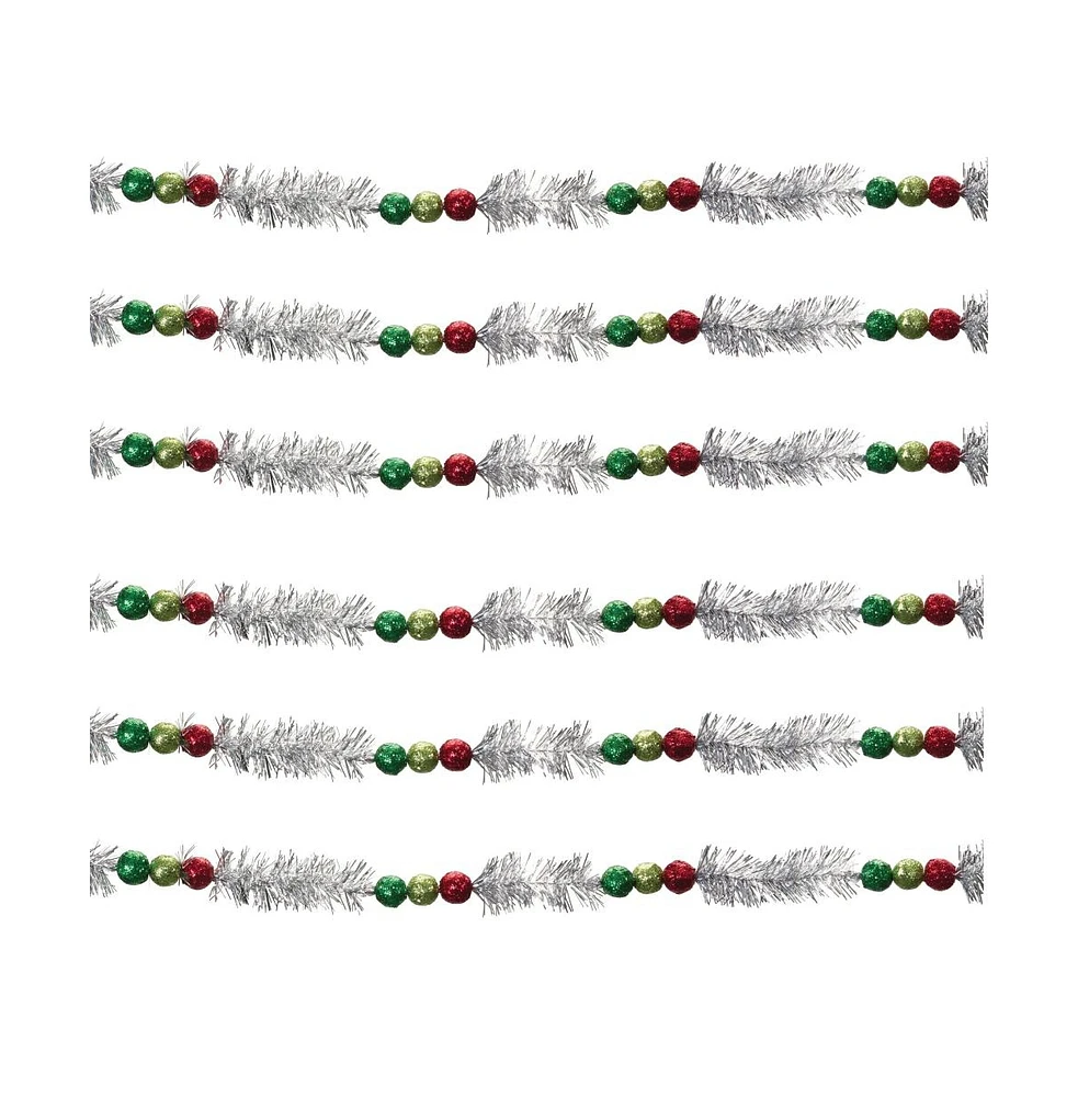 Slickblue Beaded Tinsel Garland (Set of 6)