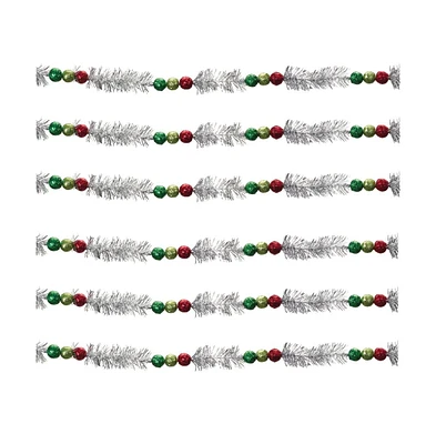 Slickblue Beaded Tinsel Garland (Set of 6)