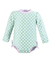 Hudson Baby Baby Girls Rashguard Baby Swimsuit, Mermaid