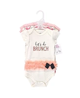 Little Treasure Baby Girls Treasure Cotton Bodysuits, Lets Do Brunch, Newborn