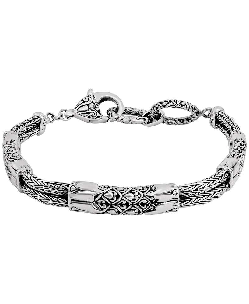 Devata Bali Dragon Skin Chain Bracelet in Sterling Silver