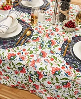 Design Imports Floral Print Outdoor Tablecloth with Zipper 60 Round