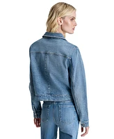 Dkny Jeans Women's Logo Embellished Denim Trucker Jacket