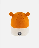 Deux par Boy Knit Hat Orange Fox Face - Toddler|Child