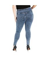 City Chic Women's Asha Slit Corset Skinny Jean