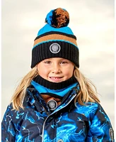 Deux par Deux Boy Knit Hat Blue, Black And Spice - Toddler|Child