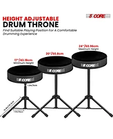 5 Core Drum Throne 3" Padded Guitar Stool Height Adjustable Music Chair Seat Universal for Adults & Kids with Anti Slip Rubber Feet