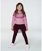 Deux par Deux Baby Girls Baby Leggings With Tulle Skirt Burgundy