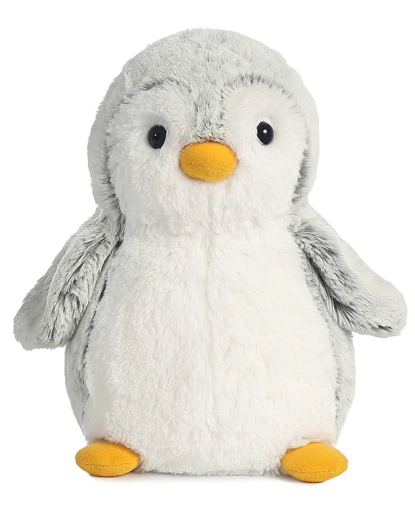 Aurora Small Gray PomPom Penguin Playful Plush Toy Gray 9"