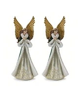 Slickblue Serene Winter Angel Statue (Set of 2)