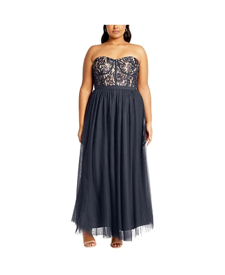 City Chic Plus Sweet Beauty Maxi Dress