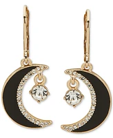 Karl Lagerfeld Paris Gold-Tone Crystal Moon Drop Earrings