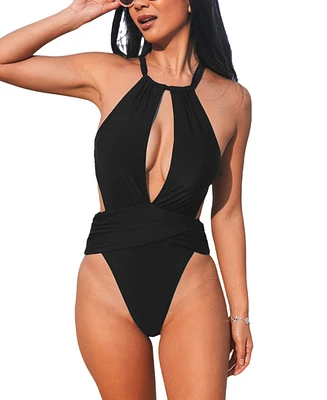 Cupshe Women's Cut Out High One-piece Swimsuit