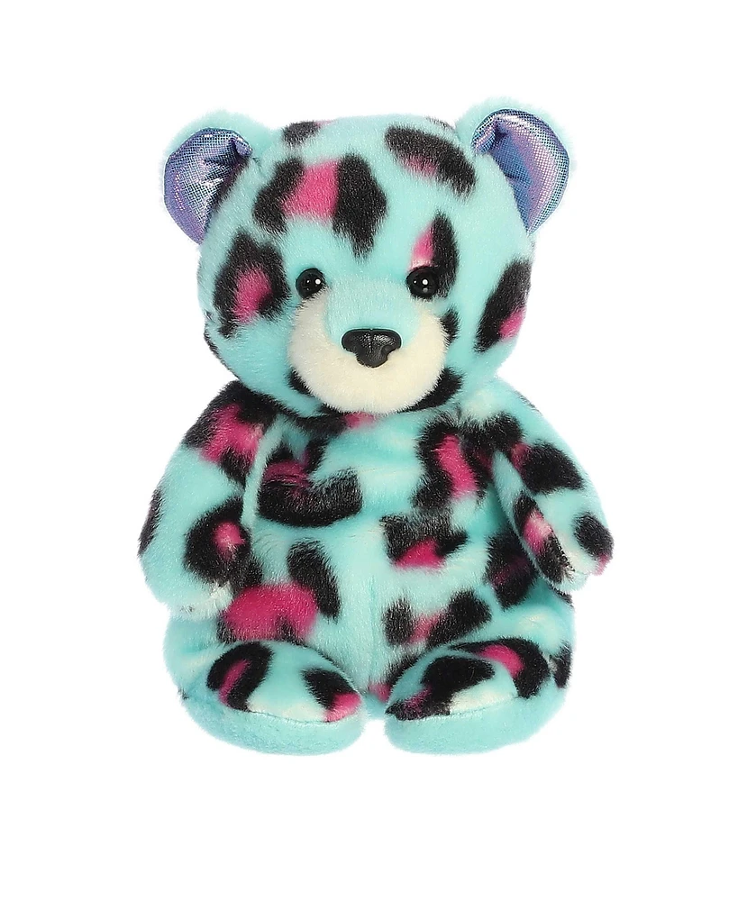 Aurora Small Cloudberry Leopard Jammies Vibrant Plush Toy Blue 8"